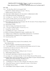 FROME SOCIETY YEAR BOOKS - Volumes 1 ,2, 3 and 4 Are out of Print, but Now Available As Pdfs on a Cd Editor: Michael Mcgarvie, F.S.A