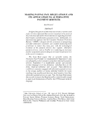 Making Paypal Pay: Regulation E and Its Application to Alternative Payment Services