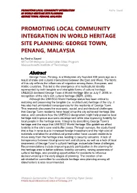 Promoting Local Community Integration in World Heritage Site Planning