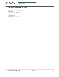 San Diego Vertical File MS-0227