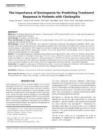The Importance of Eosinopenia for Predicting Treatment Response In
