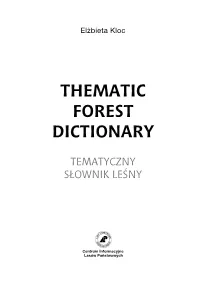 Thematic Forest Dictionary