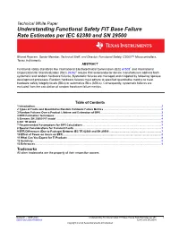 Understanding Functional Safety FIT Base Failure Rate Estimates Per IEC 62380 and SN 29500