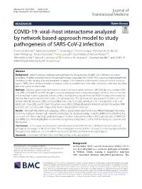 COVID-19: Viral–Host Interactome Analyzed by Network Based