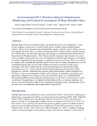 Environmental DNA Metabarcoding for Simultaneous Monitoring and Ecological Assessment of Many Harmful Algae