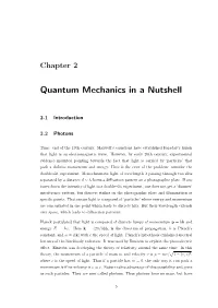 Quantum Mechanics Recap