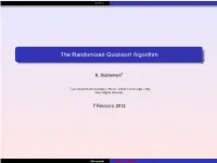 The Randomized Quicksort Algorithm