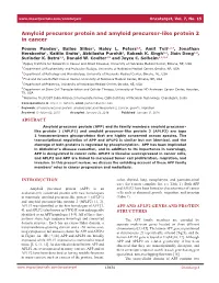 Amyloid Precursor Protein and Amyloid Precursor-Like Protein 2 in Cancer