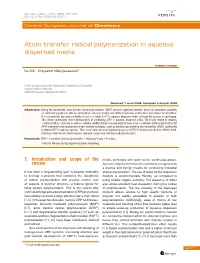 Atom Transfer Radical Polymerization in Aqueous Dispersed Media
