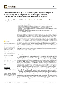 Dielectric Permittivity Model for Polymer–Filler Composite Materials by the Example of Ni- and Graphite-Filled Composites for High-Frequency Absorbing Coatings