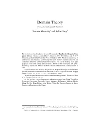 Domain Theory Corrected and Expanded Version Samson Abramsky1 and Achim Jung2