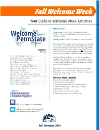 Fall Welcome Week Your Guide to Welcome Week Activities