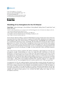 Modelling of Io's Atmosphere for the IVO Mission