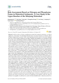 Risk Assessment Based on Nitrogen and Phosphorus Forms in Watershed Sediments: a Case Study of the Upper Reaches of the Minjiang Watershed