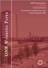 The Dynamic Voting Patterns of the Bank of England's