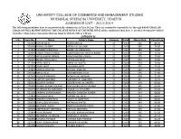 University College of Commerce and Management Studies Mohanlal