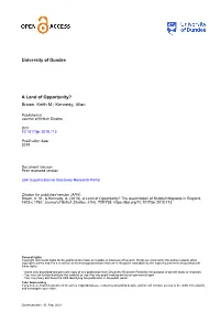 University of Dundee a Land of Opportunity?