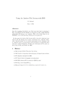 Using the Andrew File System with BSD
