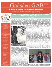 A PUBLICATION of BISHOP GADSDEN View the GAB Online At