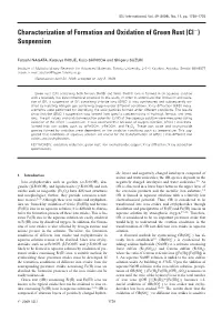 Characterization of Formation and Oxidation of Green Rust (Cl )