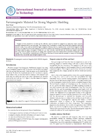 Ferromagnetic Material for Strong Magnetic Shielding
