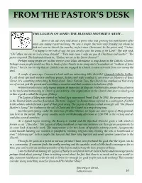 From the Pastor's Desk