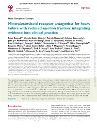 Mineralocorticoid Receptor Antagonists for Heart Failure with Reduced Ejection Fraction: Integrating Evidence Into Clinical Practice