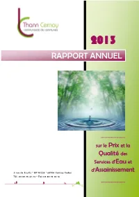 Rapport Eau-Assainissement 2013
