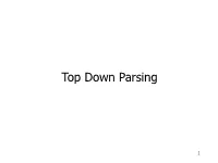 Recursive-Descent Parsing and Code Generation