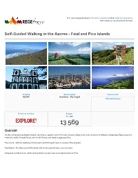 Self-Guided Walking in the Azores - Faial and Pico Islands