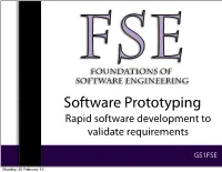 Software Prototyping Rapid Software Development to Validate Requirements