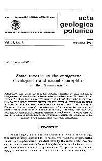 Some Remarks on the Ontogenetic Development and Sexual Dimorphism in the Ammonoidea