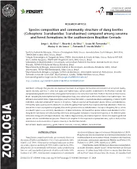 ﻿Species Composition and Community Structure of Dung Beetles