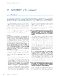 1.1 Presentation of the Company
