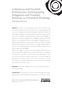 A Generous and Troubled Chthulucene: Contemplating Indigenous and Tranimal Relations in (Un)Settled Worldings Sebastian De Line