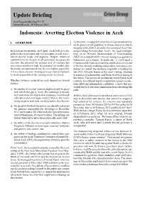Averting Election Violence in Aceh