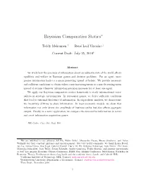 Bayesian Comparative Statics∗