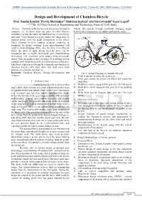 Design and Development of Chainless Bicycle Prof