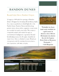 Golf Course Descriptions