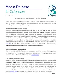 MR 27 05 20 LR Covid-19 Update from Bridgend County Borough