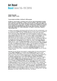 PRESS RELEASE BASEL | JUNE 10 | 2016 Conversations and Salon: Art Basel's 2016 Program Art Basel's Conversations and Salon