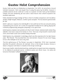 Reading Comprehension Gustav Holst
