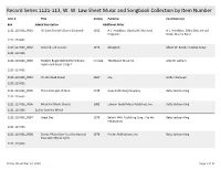 Record Series 1121-113, W. W. Law Sheet Music and Songbook Collection by Item Number