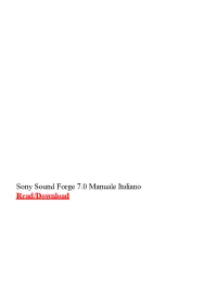 Sony Sound Forge 7.0 Manuale Italiano