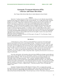 Systematic Treatment Selection (STS): a Review and Future Directions