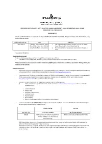 Tender Ref. No.: Pms 100/19)