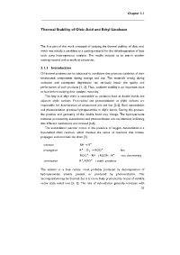 Thermal Stability of Oleic Acid and Ethyl Linoleate