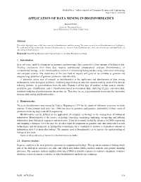 Application of Data Mining in Bioinformatics