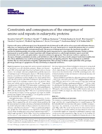 Constraints and Consequences of the Emergence of Amino Acid Repeats in Eukaryotic Proteins