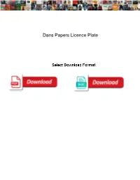 Dans Papers Licence Plate